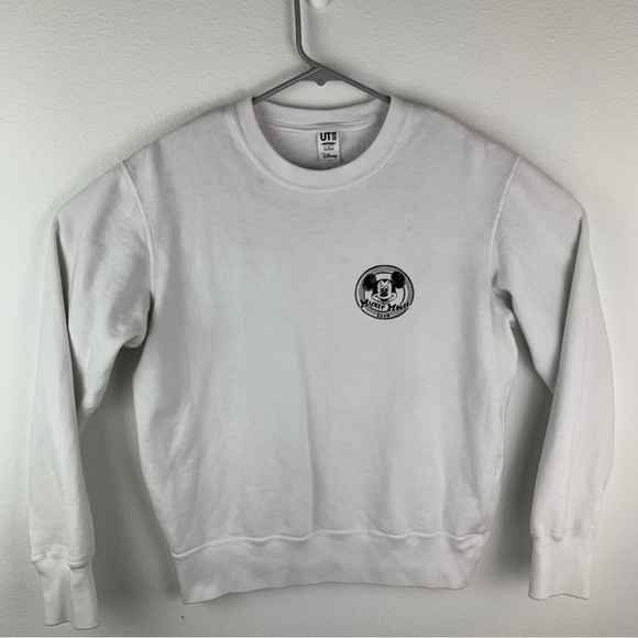 Uniqlo Mickey Mouse Club Sweatshirt Pullover White Women’s Small - Picture 1 of 5